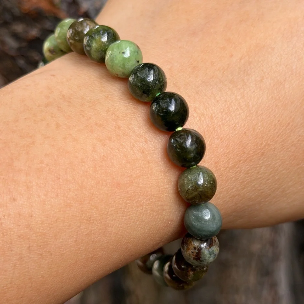 8mm stretchable‎ australian green opal bracelet 0793
